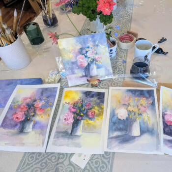 Students work
